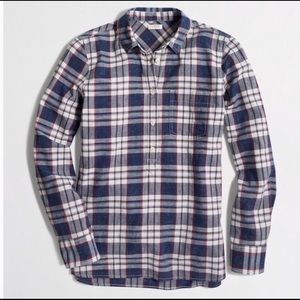 J.Crew Factory Plaid popover shirt